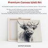 Highland Cow Floral Crown Art - View 6