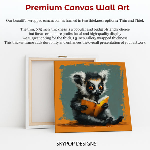 Lemur Reading A Book Art - View 6