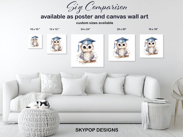 Owl Graduation Art - View 7