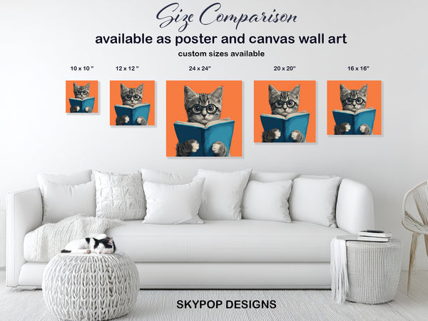 Cat Reading Art - View 7