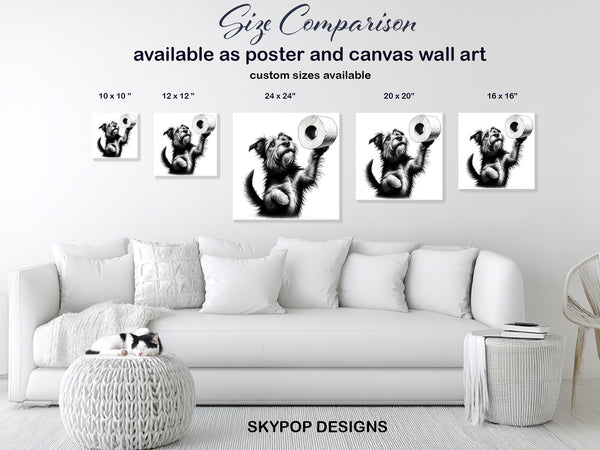 Miniature Schnauzer Toilet Paper Art - View 7