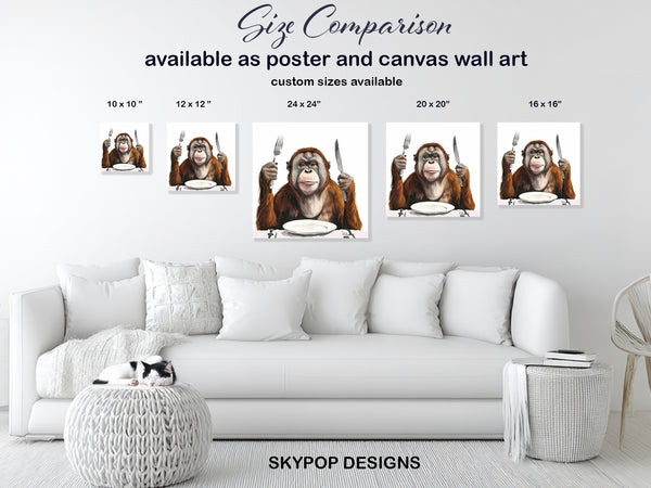 Orangutan Dinner Time Art - View 7