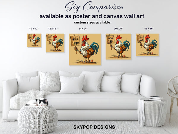 Rooster Says Eat More Eggs Art - View 7