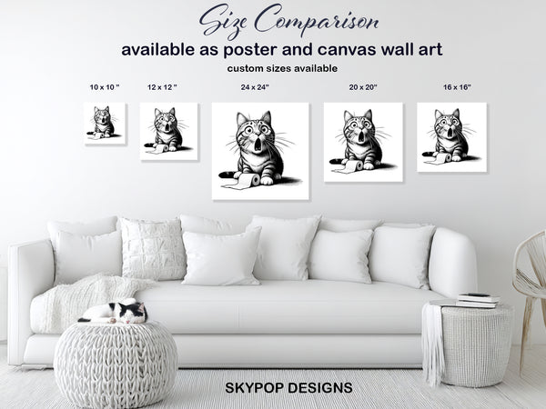 Cat Toilet Paper Disaster Art - View 7