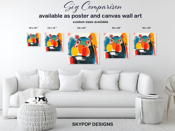 Hippopotamus Art - View 7