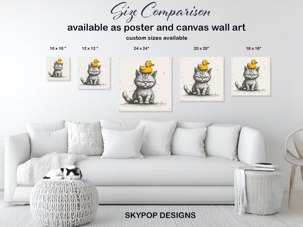Grumpy Cat with Duck Hat Art - View 7