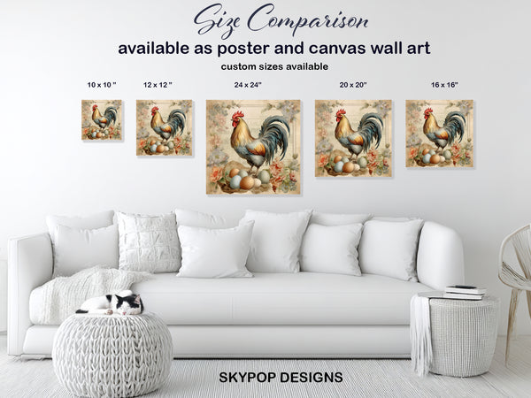 Rooster Eggs Art - View 7