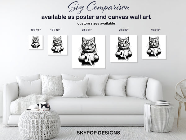 Cat Toilet Paper Art - View 7