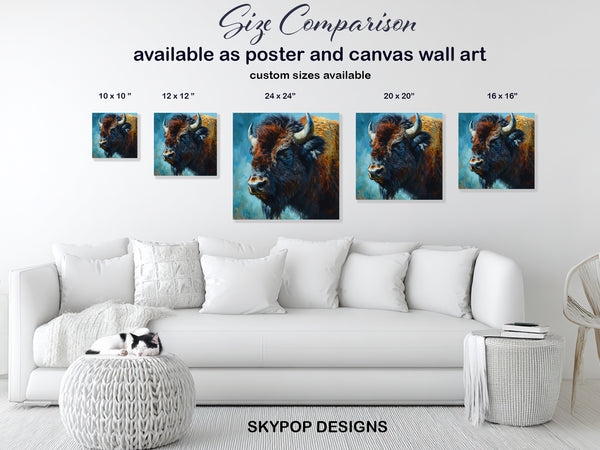 Bison Portrait Art - View 7