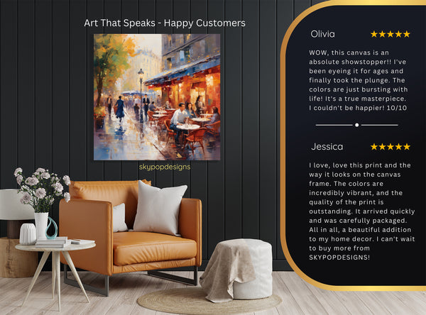 Parisian Cafe Scene Art - View 8