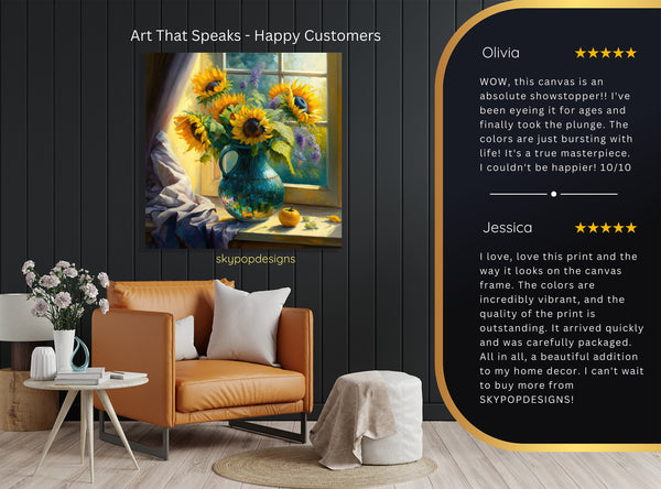 Sunflowers Window Art - View 8