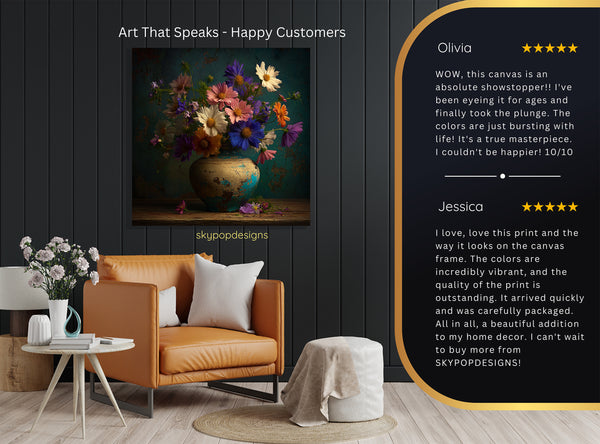 Cosmos Bouquet Art - View 8