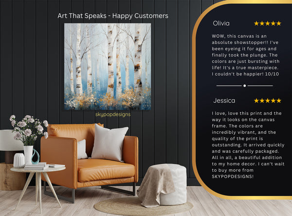 Birch Tree Forest Art - View 8