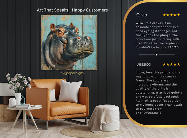 Hippopotamus Art - View 8