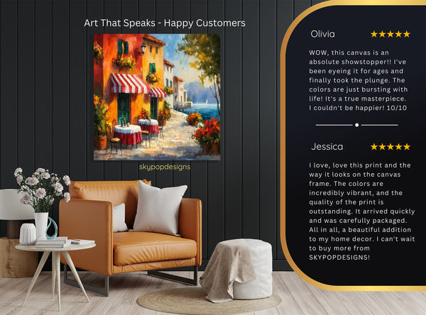 Italian Cafe Lakeside View Art - View 8