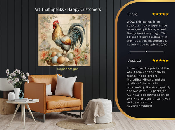 Rooster Eggs Art - View 8
