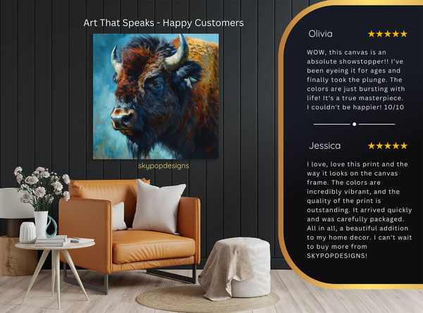 Bison Portrait Art - View 8
