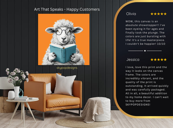 Sheep Reading Art - View 8