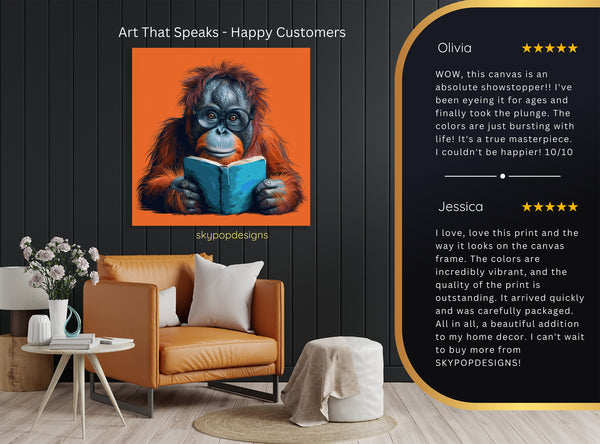 Orangutan Reading Art - View 8