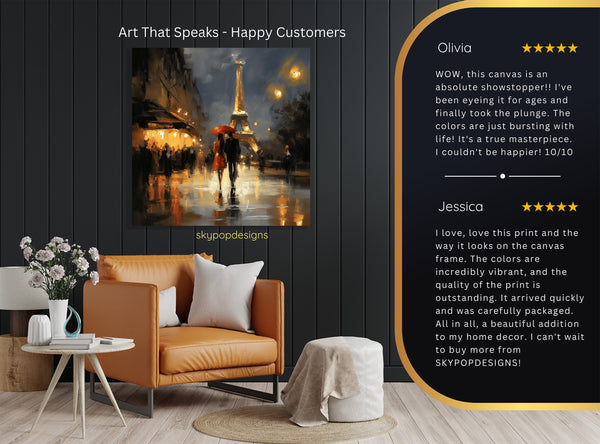 Parisian Romance Rainy Night Art - View 8