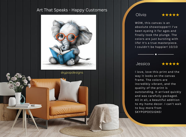 Elephant Reading Art - View 8