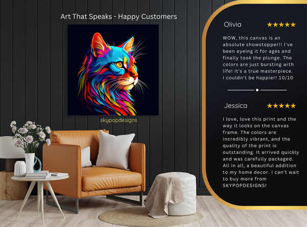 Neon Cat Explosion Art - View 8