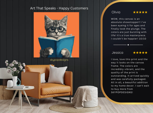 Cat Reading Art - View 8