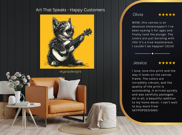 Rock Star Cat Music Art - View 8