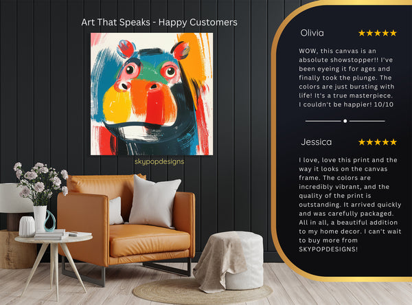 Hippopotamus Art - View 8