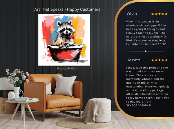 Raccoon Bath Splash Art - View 8