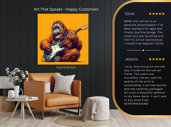 Orangutan Guitar Art - View 8
