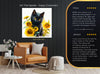Black Cat and Sunflowers Art - View 8