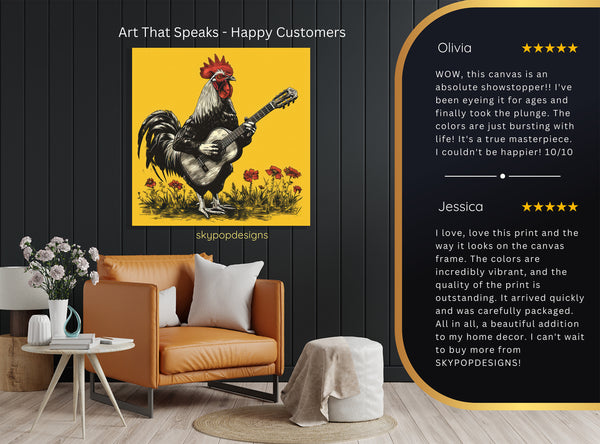 Rooster Playing Guitar Art - View 8