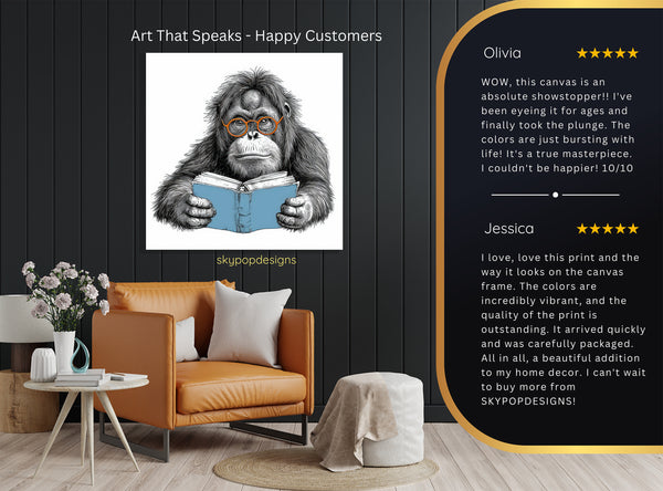 Orangutan Reading Art - View 8