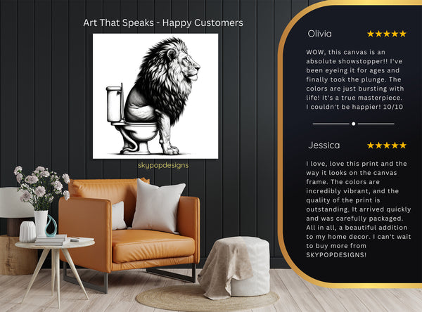 Lion on Toilet Art - View 8