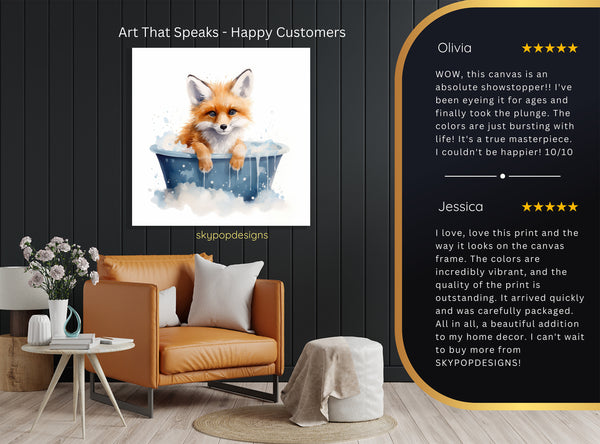 Fox Bath Time Bliss Art - View 8
