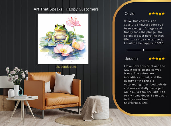 Frog Lotus Pond Art - View 8