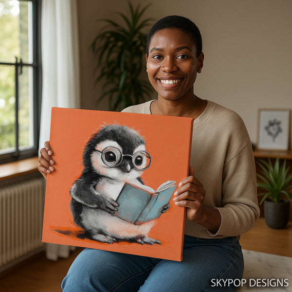 Penguin Reading Book Art - View 9