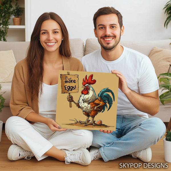 Rooster Says Eat More Eggs Art - View 9
