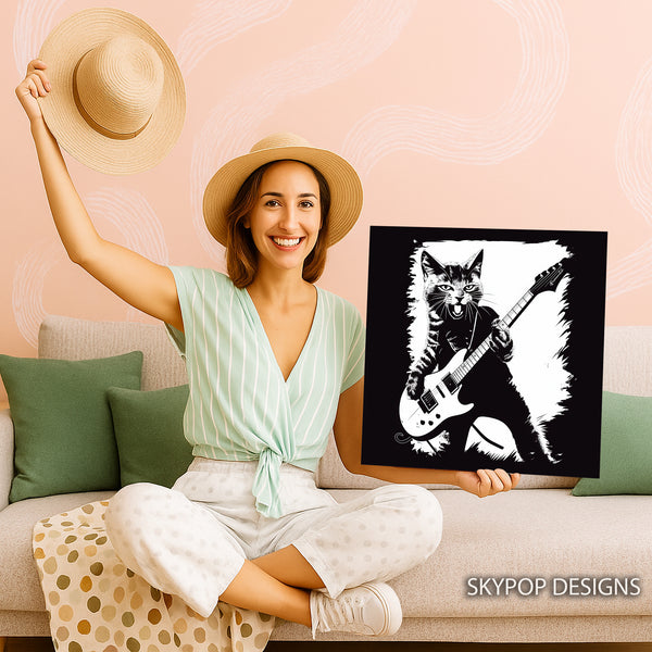 Rock Star Cat Guitar Art - View 9