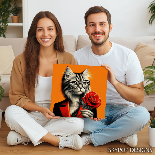 Cat with Rose Art - View 9