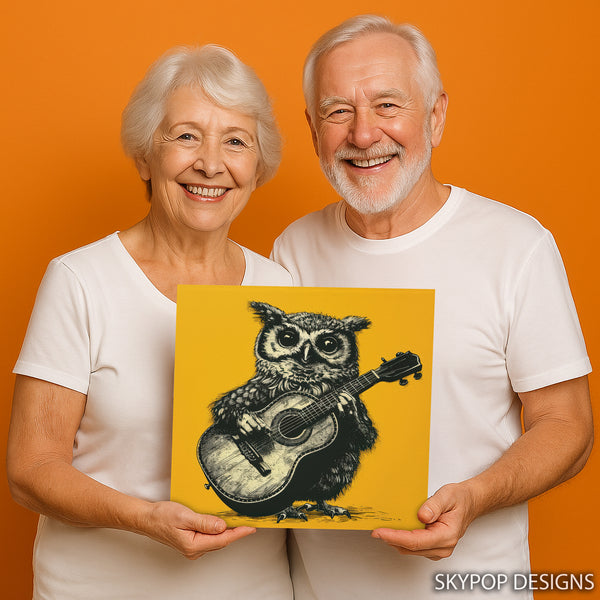 Guitar Playing Owl Art - View 9