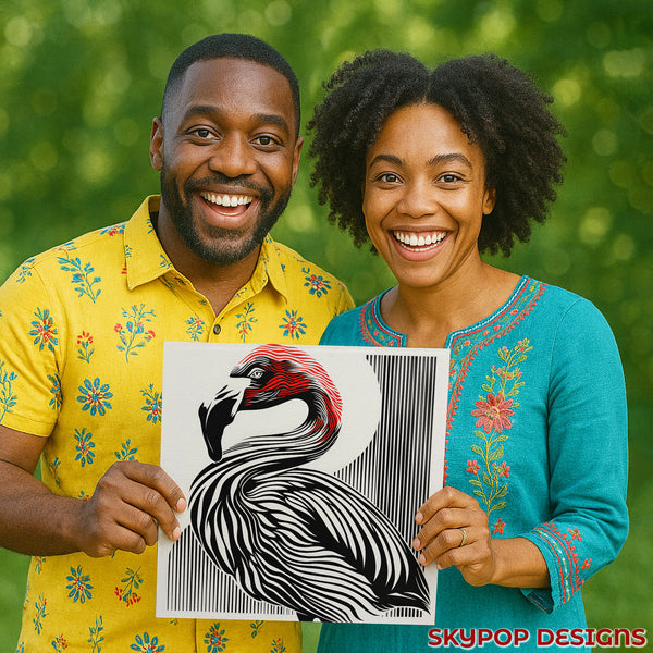 Flamingo Stripes Art - View 9