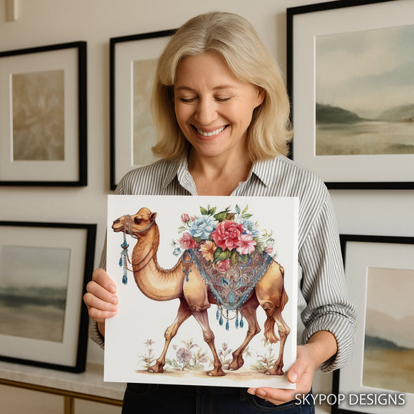 Camel Floral Caravan Art - View 9