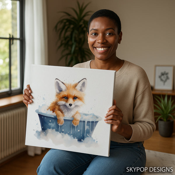 Fox Bath Time Bliss Art - View 9