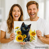 Black Cat and Sunflowers Art - View 9