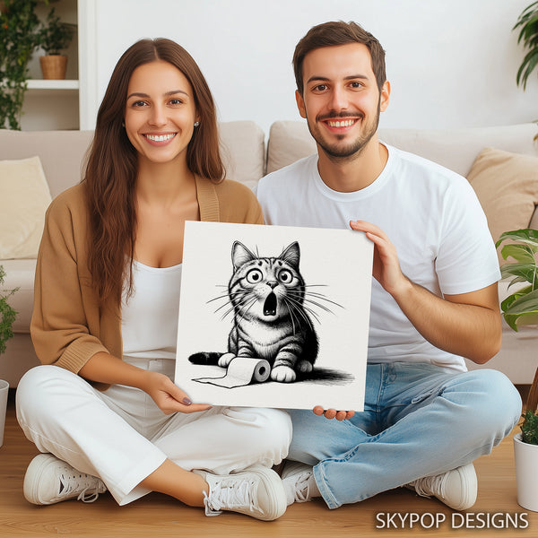 Cat Toilet Paper Disaster Art - View 9