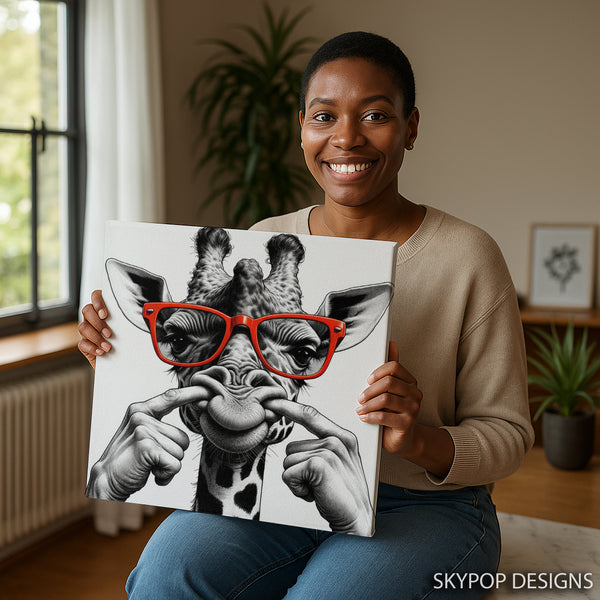 Giraffe with Red Glasses Art - View 9