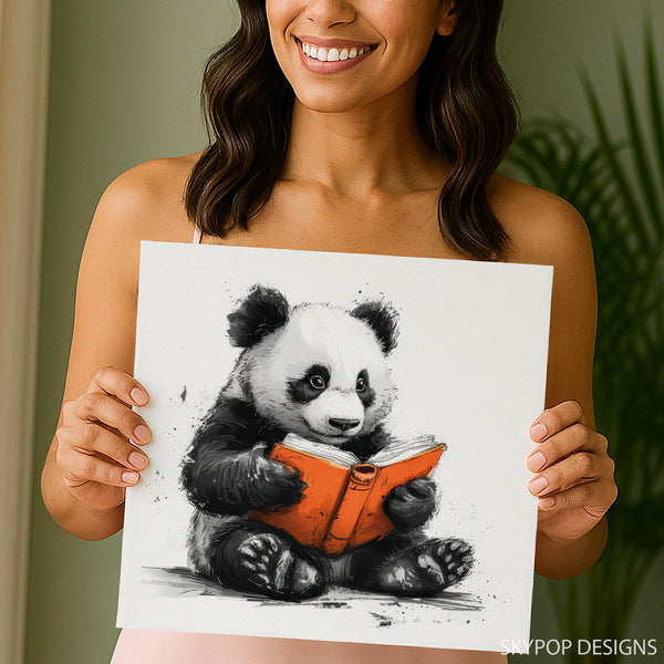 Panda Reading Book Art - View 9