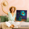 Teal Daisy Floral Art - View 9